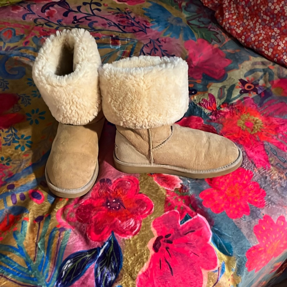 UGG tall Cream and Tan Boots